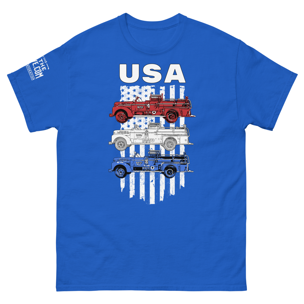 Red, White, and Blue Engine (Men's classic tee)