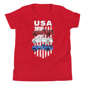 Red, White, and Blue Engine (Youth Short Sleeve T-Shirt)